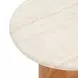 Cynthia Brown and Travertine Round Concrete Stone Top Outdoor Side Table