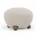Pucker Warm Gray Performance Fabric Upholstered Round Ottoman