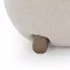 Pucker Warm Gray Performance Fabric Upholstered Round Ottoman