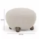Pucker Warm Gray Performance Fabric Upholstered Round Ottoman