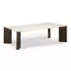 Restis Cream and Dark Brown Rectangular Quartz Top Occasional Table Set