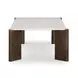 Restis Cream and Dark Brown Rectangular Quartz Top Occasional Table Set