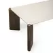 Restis Cream and Dark Brown Rectangular Quartz Top Coffee Table