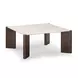 Restis Cream and Dark Brown Square Quartz Top Coffee Table
