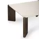 Restis Cream and Dark Brown Square Quartz Top Coffee Table