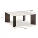 Restis Cream and Dark Brown Square Quartz Top Coffee Table