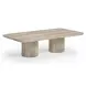 Tyche Travertine Rectangular Outdoor Concrete Top Coffee Table