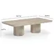 Tyche Travertine Rectangular Outdoor Concrete Top Coffee Table