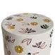 Ceramic White and Orange Round Outdoor Concrete Top Side Table