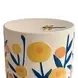 Ceramic White and Yellow Round Outdoor Side Table