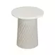 Hessa Antique White Round Outdoor Concrete Top Side Table