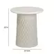 Hessa Antique White Round Outdoor Concrete Top Side Table