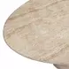 Sonia Travertine Oval Outdoor Concrete Top Coffee Table