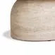 Sonia Travertine Oval Outdoor Concrete Top Coffee Table