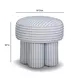 Masha Blue and White Performance Fabric Upholstered Accent Stool