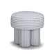 Masha Blue and White Performance Fabric Upholstered Accent Stool