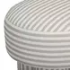 Masha Khaki and White Performance Fabric Upholstered Accent Stool
