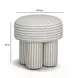 Masha Khaki and White Performance Fabric Upholstered Accent Stool