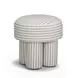 Masha Khaki and White Performance Fabric Upholstered Accent Stool