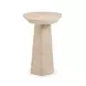 Darcy Travertine Round Outdoor Concrete Top Occasional Table Set