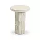 Asta Travertine Round Outdoor Concrete Top Side Table