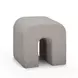 Desi Taupe Performance Fabric Upholstered Square Ottoman