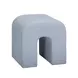 Desi Light Blue Performance Fabric Upholstered Square Ottoman