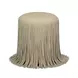 Shag Me Distressed Tan Upholstered Round Ottoman