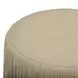 Shag Me Distressed Tan Upholstered Round Ottoman