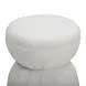 Tomlin Cream Performance Fabric 35" Square Game Table and Round Ottoman Set of 2