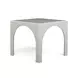 Tomlin Cream Performance Fabric 35" Square Game Table and Round Ottoman Set of 2