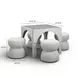 Tomlin Cream Performance Fabric 35" Square Game Table and Round Ottoman Set of 2