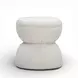 Tomlin Cream Performance Fabric 35" Square Game Table and Round Ottoman Set of 2