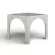 Tomlin Cream Performance Fabric 35" Square Game Table and Round Ottoman Set of 2