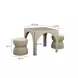 Tomlin Tan Performance Fabric 35" Square Game Table and Round Ottoman Set of 2