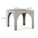 Tomlin Beige Performance Fabric 35" Square Game Table and Round Ottoman Set of 2