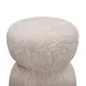 Tomlin Beige Performance Fabric 35" Square Game Table and Round Ottoman Set of 2