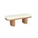 Ollie White Boucle Wooden Bench