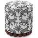 Dex Cream Leopard Jacquard Ottoman