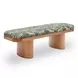Ollie Olive Green Leopard Jacquard Bench