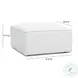 Mindy Cream Chenille Basketweave Square Ottoman