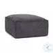 Mindy Charcoal Chenille Basketweave Square Ottoman