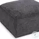 Mindy Charcoal Chenille Basketweave Square Ottoman