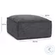 Mindy Charcoal Chenille Basketweave Square Ottoman