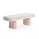 Ollie Neutral Floral Performance Fabric Upholstered 48" Accent Bench
