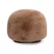 Oopa Taupe Performance Fabric Upholstered Swivel Round Ottoman