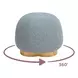 Oopa Blue Performance Boucle Upholstered Swivel Round Ottoman