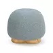 Oopa Blue Performance Boucle Upholstered Swivel Round Ottoman