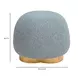 Oopa Blue Performance Boucle Upholstered Swivel Round Ottoman