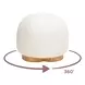 Oopa Cream Performance Boucle Upholstered Swivel Round Ottoman